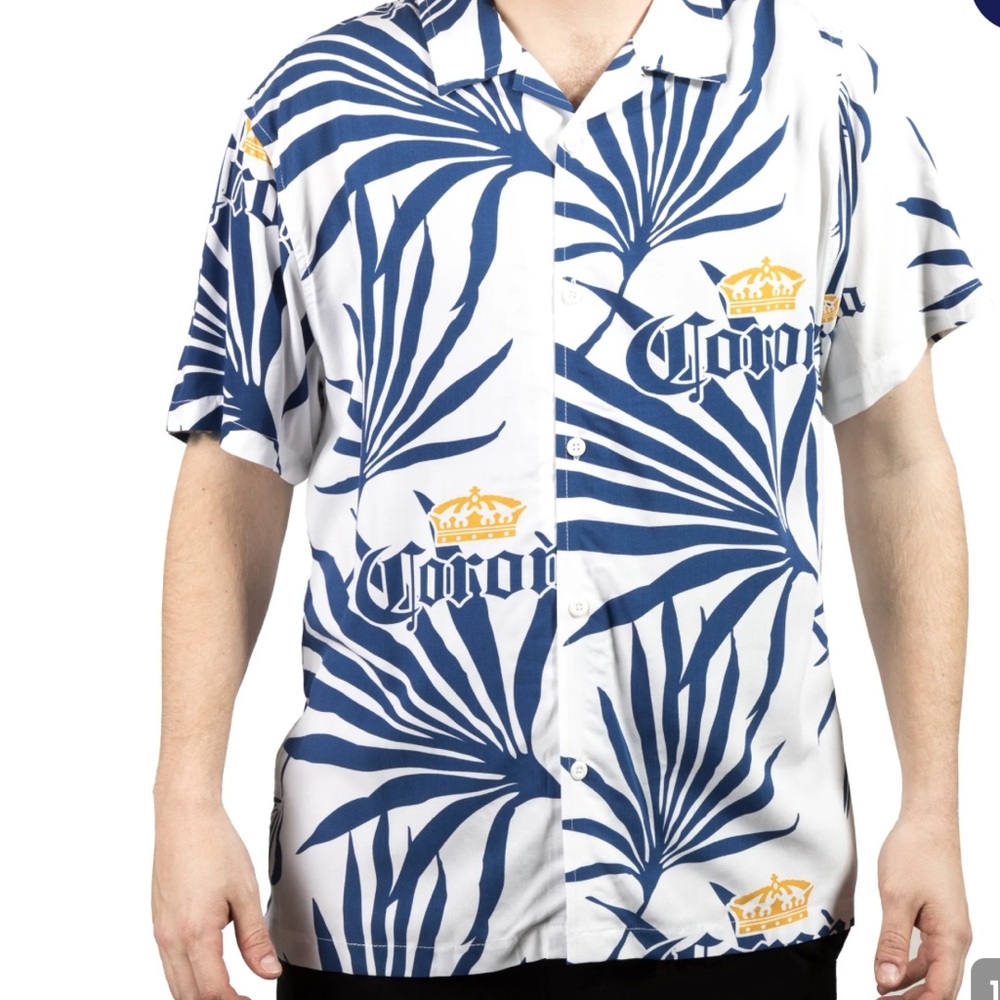 Corona Men’s Hawaiian Style‎ Button Up Resort Shirt 2XL All Over Print